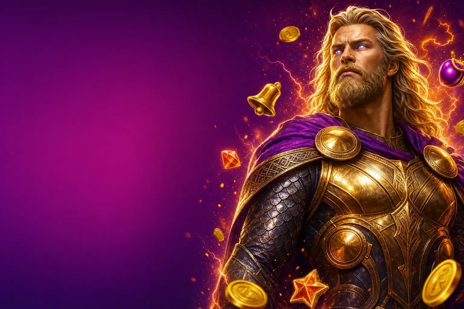 Hit'n'Spin Casino Charakter im nordischen Stil mit Spielautomaten-Symbolen für Österreich
